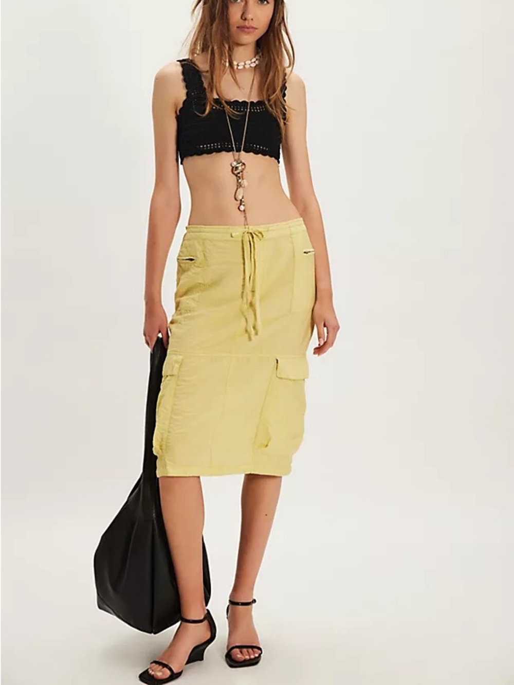NWOT Free People Evie Column Midi Skirt